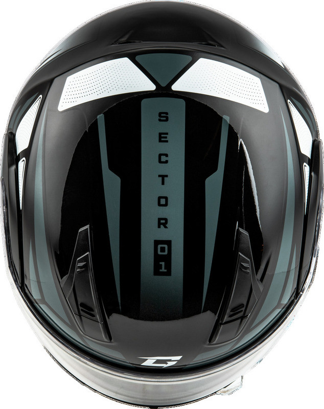 Gmax MD-04S Sector Black Silver Electric Shield Helmet