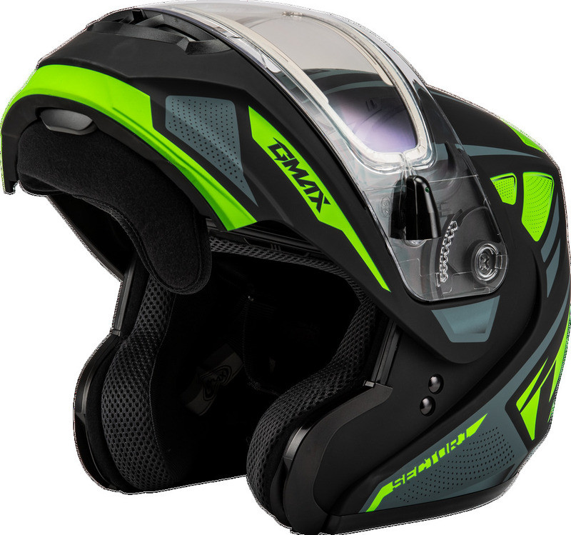 Gmax MD-04S Sector Black Hi-Vis Electric Shield Helmet