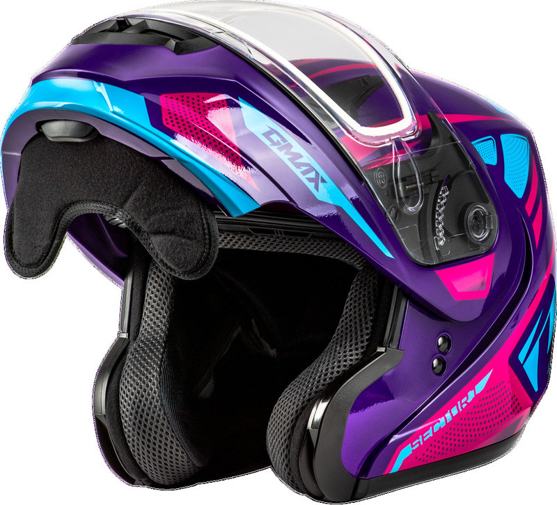Gmax MD-04S Sector Violet Pink Snow Helmet