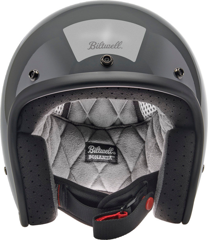 ハーモット　ペルモント　ライトグレー Biltwell Bonanza Gloss Storm Gray Helmet - Speed Addicts