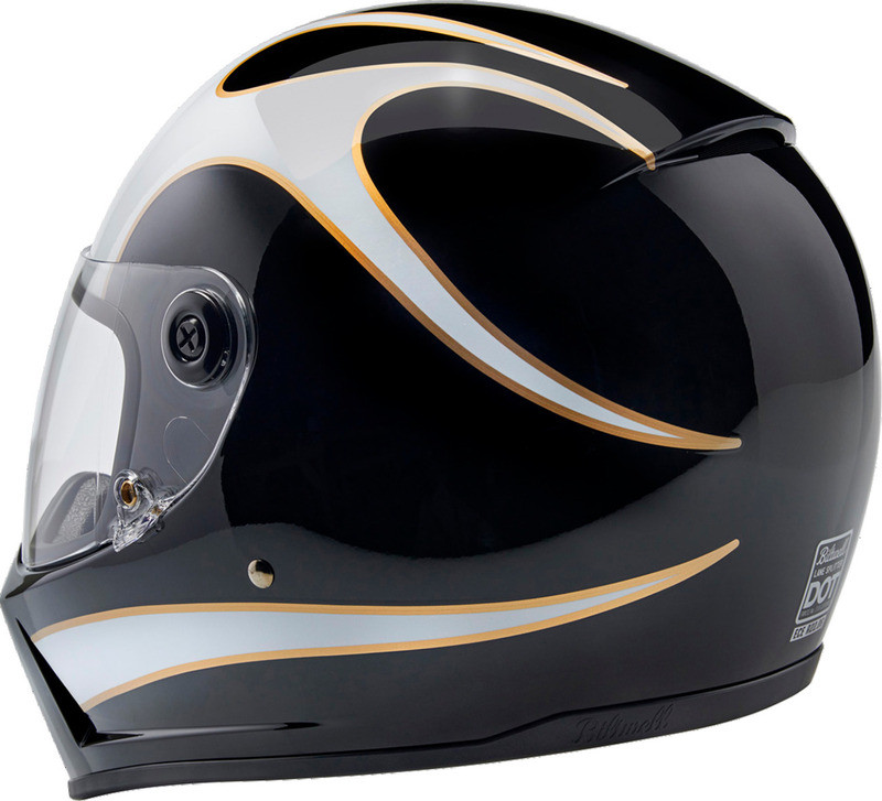 Biltwell Lane Splitter ECE 22.06 Gloss Black White Flames Helmet