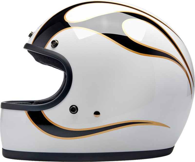 Biltwell Gringo ECE 22.06 Flames White Black Helmet