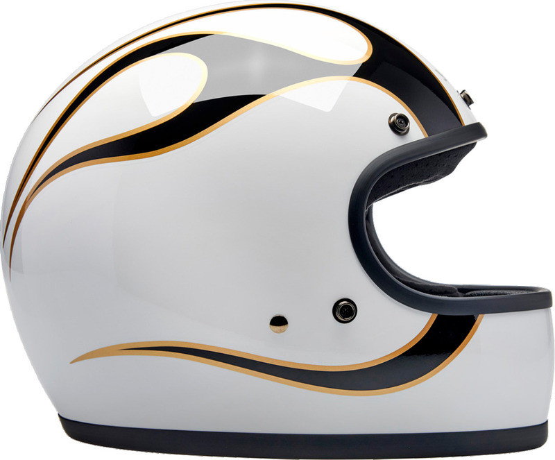 Biltwell Gringo ECE 22.06 Flames White Black Helmet