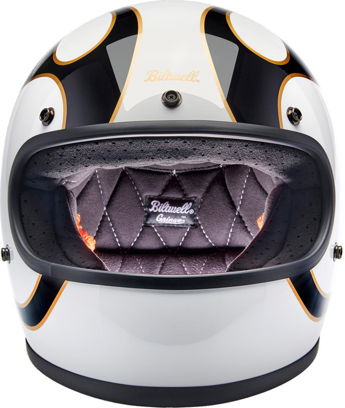 Biltwell Gringo ECE 22.06 Flames White Black Helmet