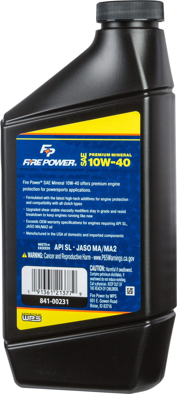 Fire Power Mineral 4-Stroke Oil 10W-40 Qt 12/Case - 196979