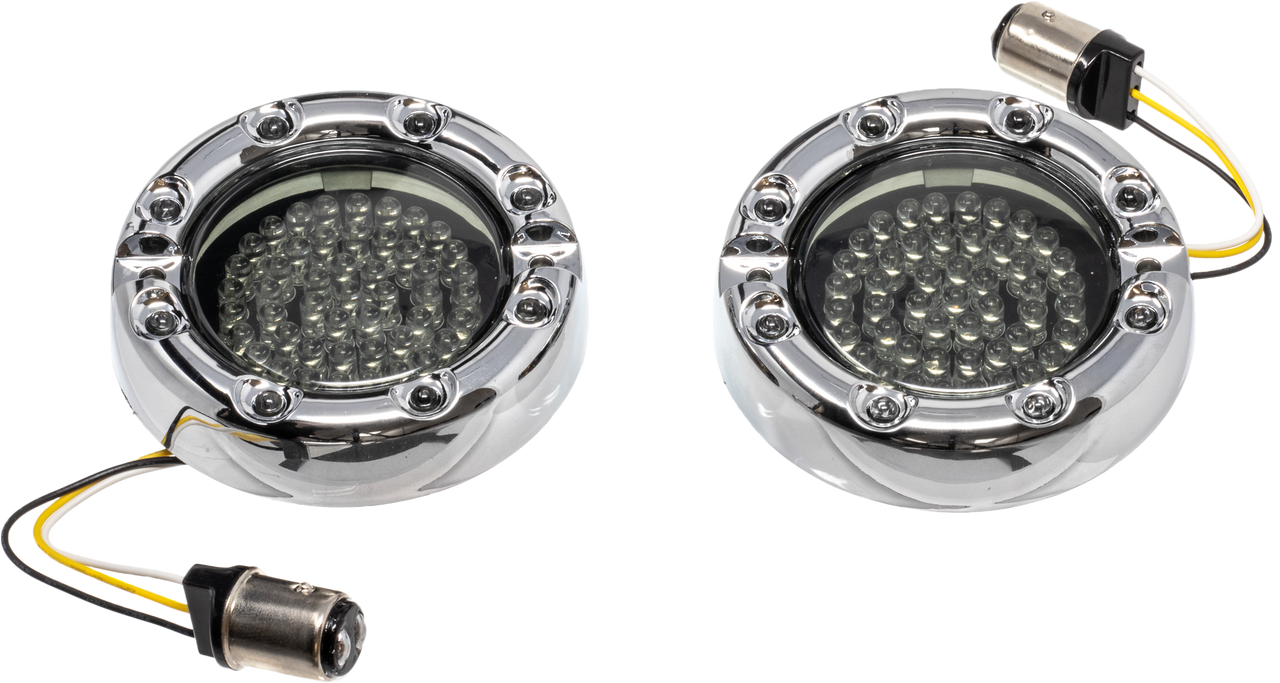 Letric Lighting Co Prem Bezel Led Insert 1157 Switchback White/Amber Chr - LLC-FLHC-7WAS