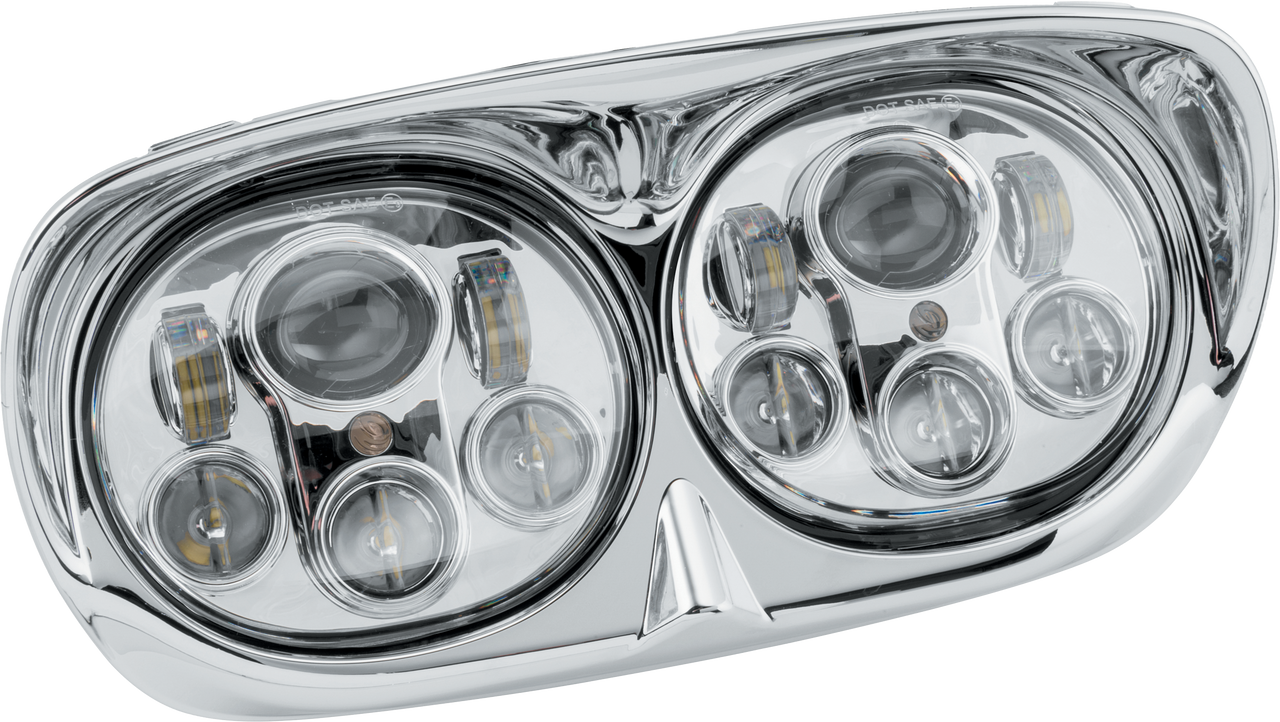 Letric Lighting Co Led Headlight Chr/Chr Fltr `98-13 - LLC-LRHP-CC