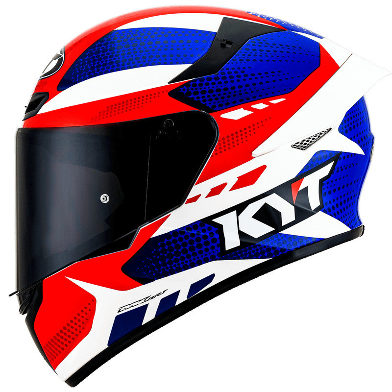 KYT TT Course Gear Blue Red Helmet