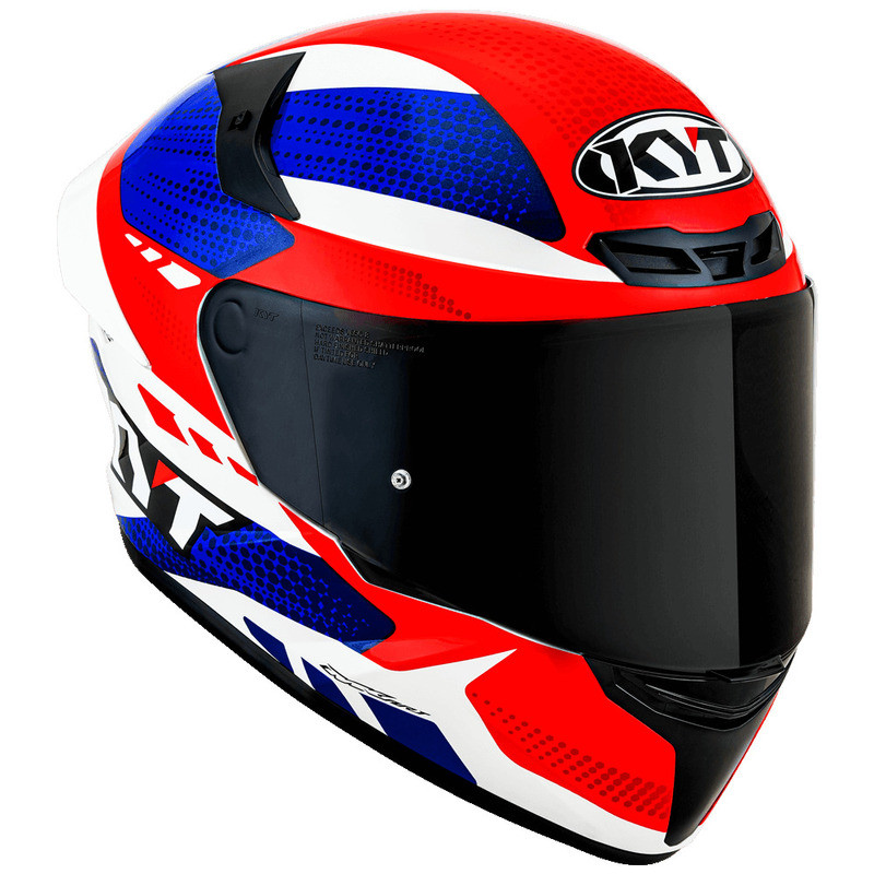 KYT TT Course Gear Blue Red Helmet
