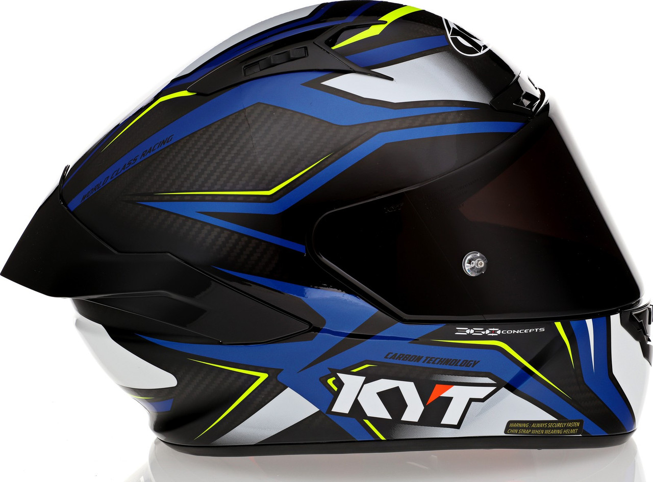 KYT NZ-Race Carbon Stride Blue White Helmet - Speed Addicts