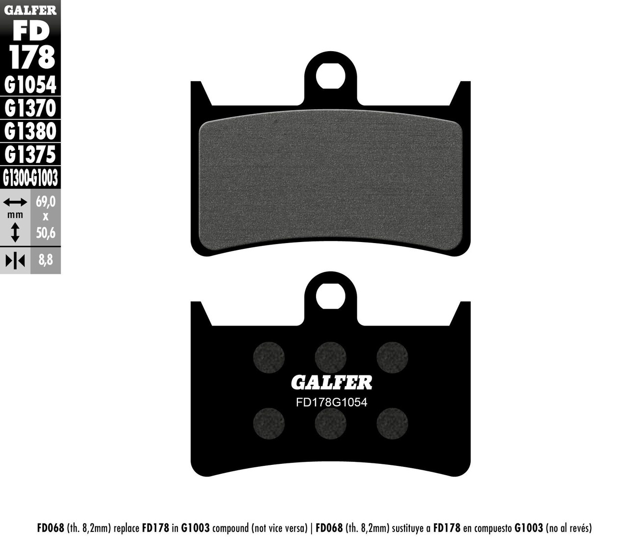 Galfer Brake Pads Semi Metallic Fd178g1054 - FD178G1054