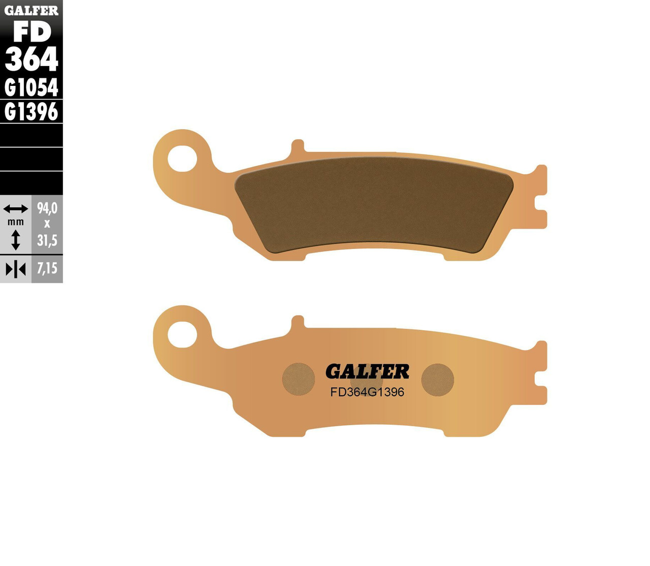 Galfer Brake Pads Sintered Fd364g1396 - FD364G1396