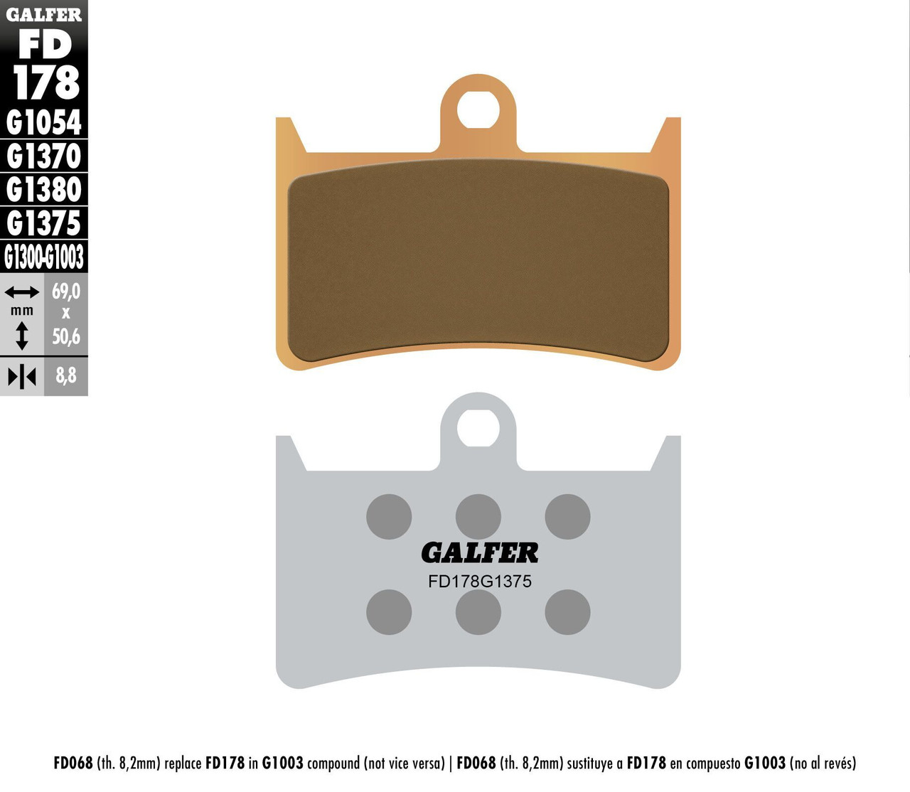 Galfer Brake Pads Sintered Ceramic Fd178g1375 - FD178G1375