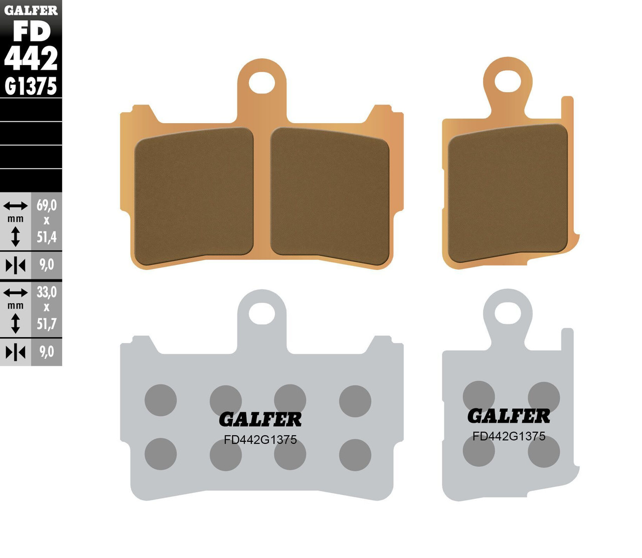 Galfer Brake Pads Sintered Ceramic Fd442g1375 - FD442G1375