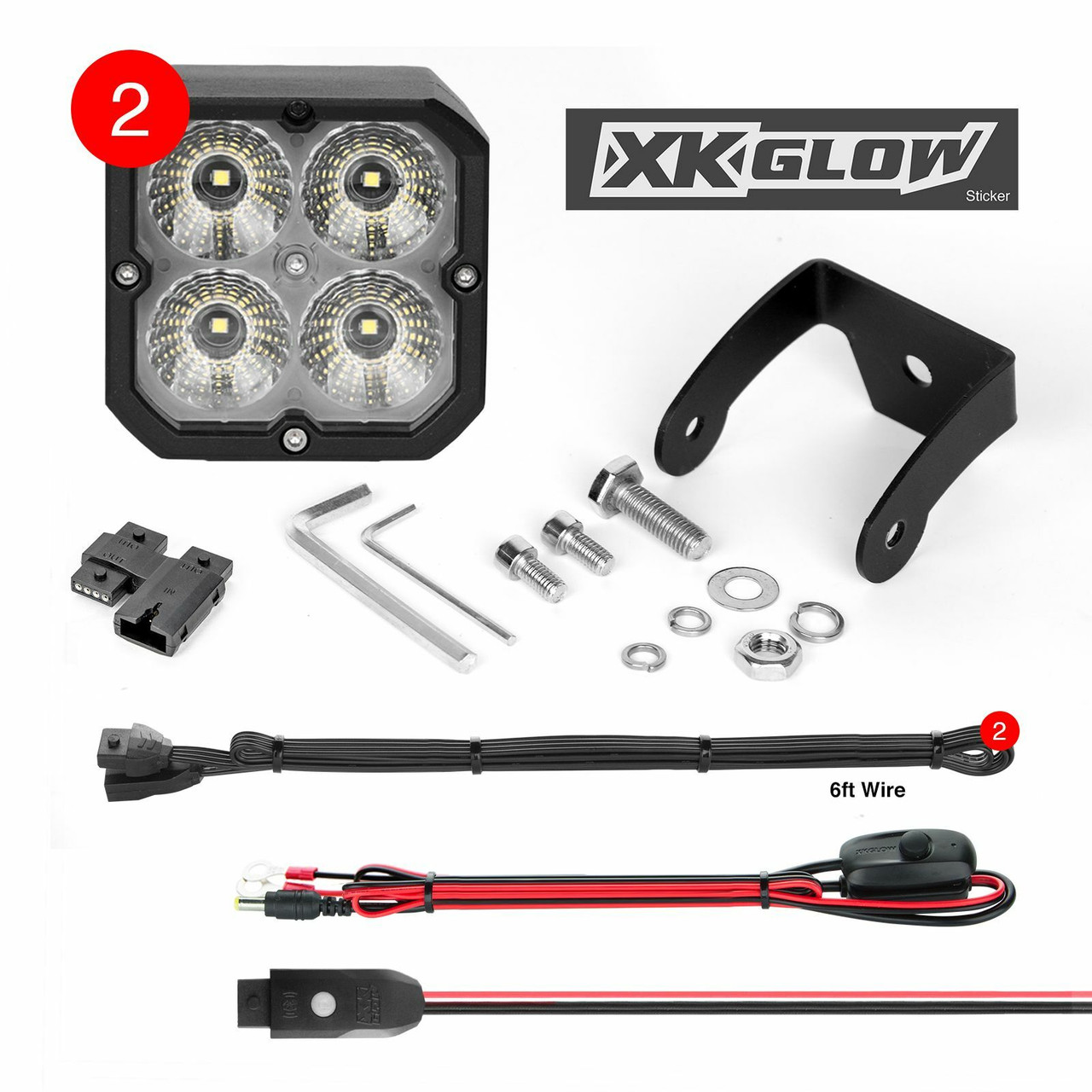 Xk Glow 20W Rgb Pod Lights Flood Beam - XK065001-FL