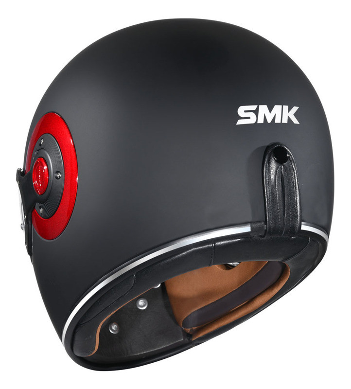 SMK Retro Black Helmet