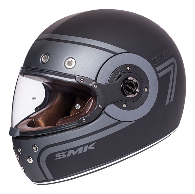 SMK Retro Seven Gray Black Helmet