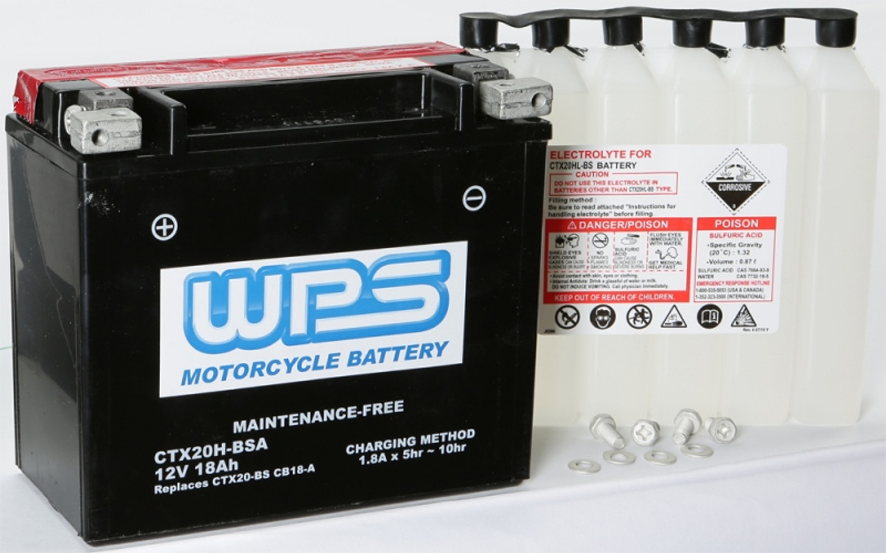 Wps Maintenance Free Battery Ctx20H-Bsa - CTX20H-BSA - Speed Addicts