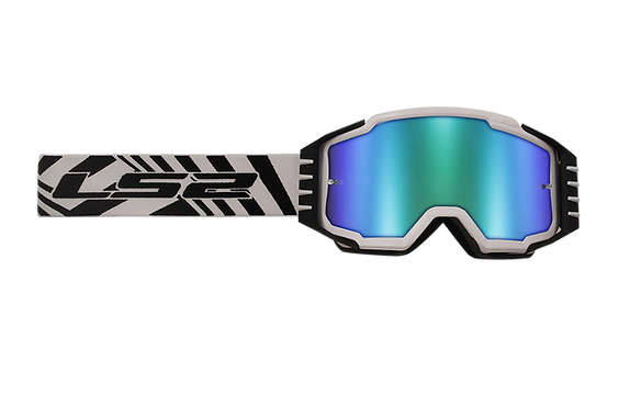 LS2 Charger Pro Goggle White with Green Iridium Lens