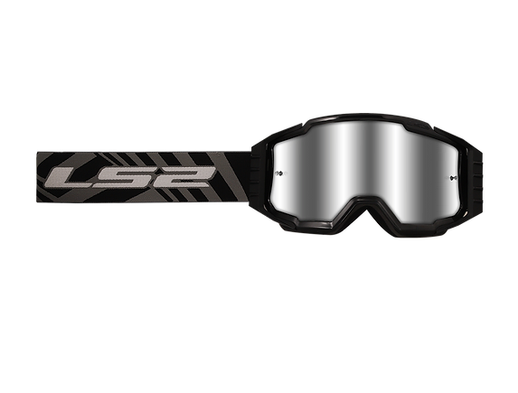 LS2 Charger Pro Goggle Black with Silver Iridium Lens