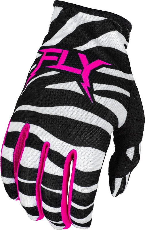 Fly Racing Youth Lite Uncaged Gloves Black White Neon Pink