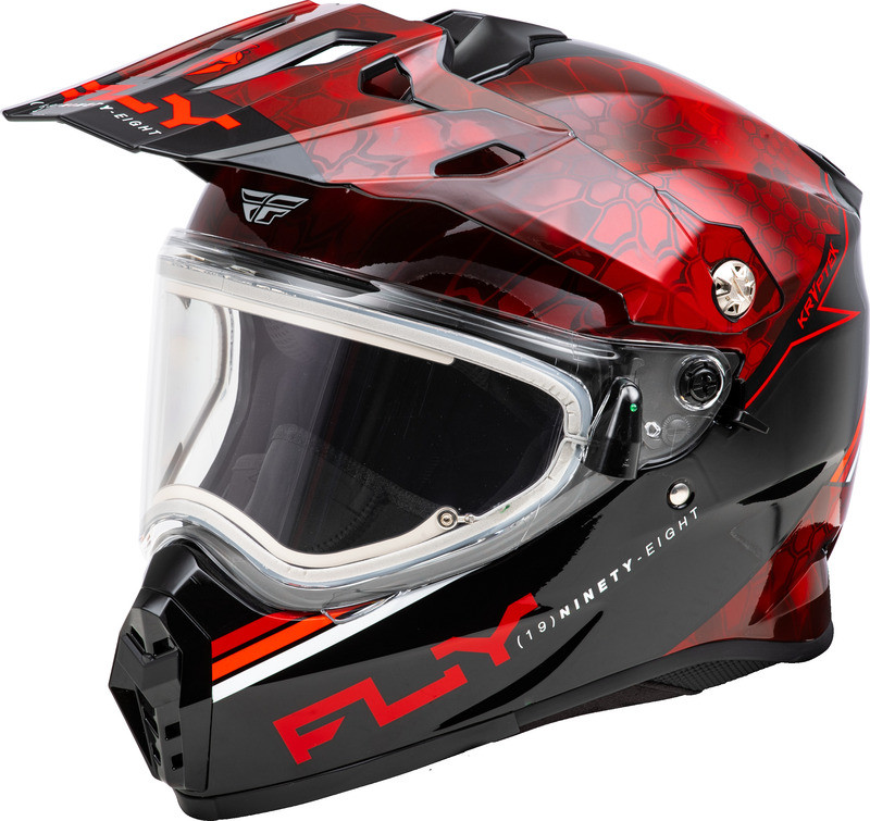 Fly Racing Trekker CW Conceal Red Black Electric Shield Helmet