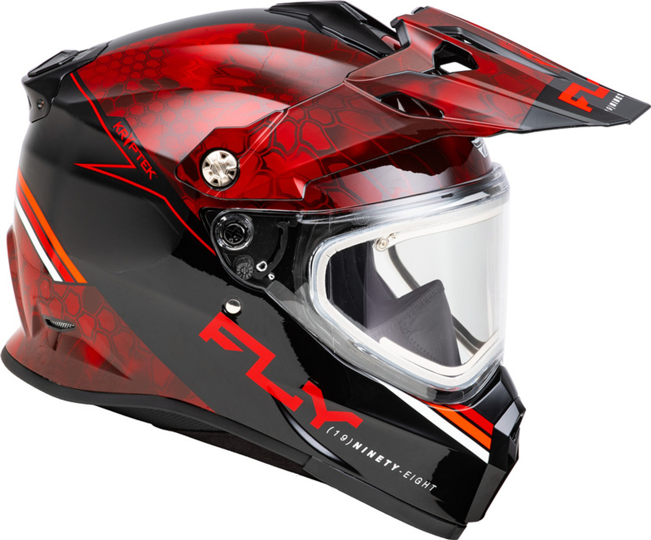 Fly Racing Trekker CW Conceal Red Black Electric Shield Helmet
