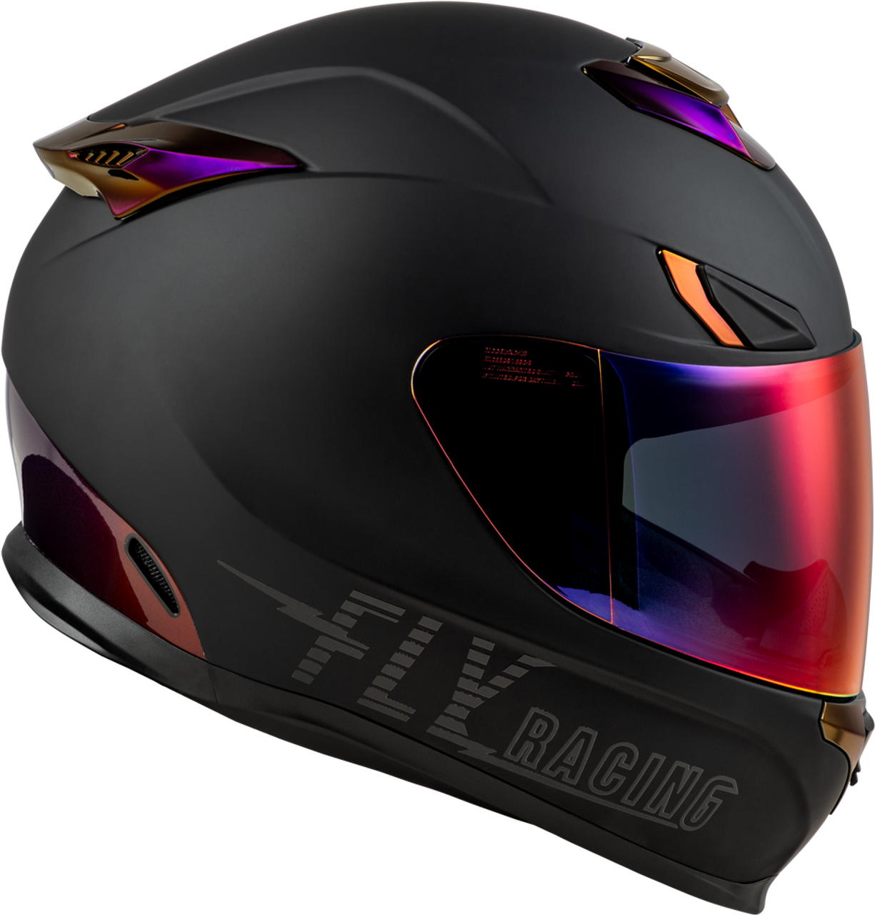 Fly Racing Sentinel Solid ECE 22.06 Matte Black Charcoal Chrome Helmet