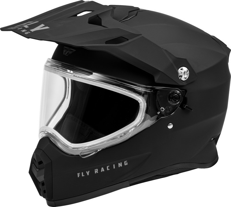 Fly Racing Trekker CW Solid Matte Black Dual Shield Helmet