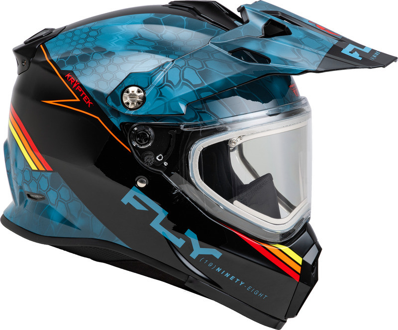 Fly Racing Trekker CW Conceal Slate Black Red Electric Shield Helmet