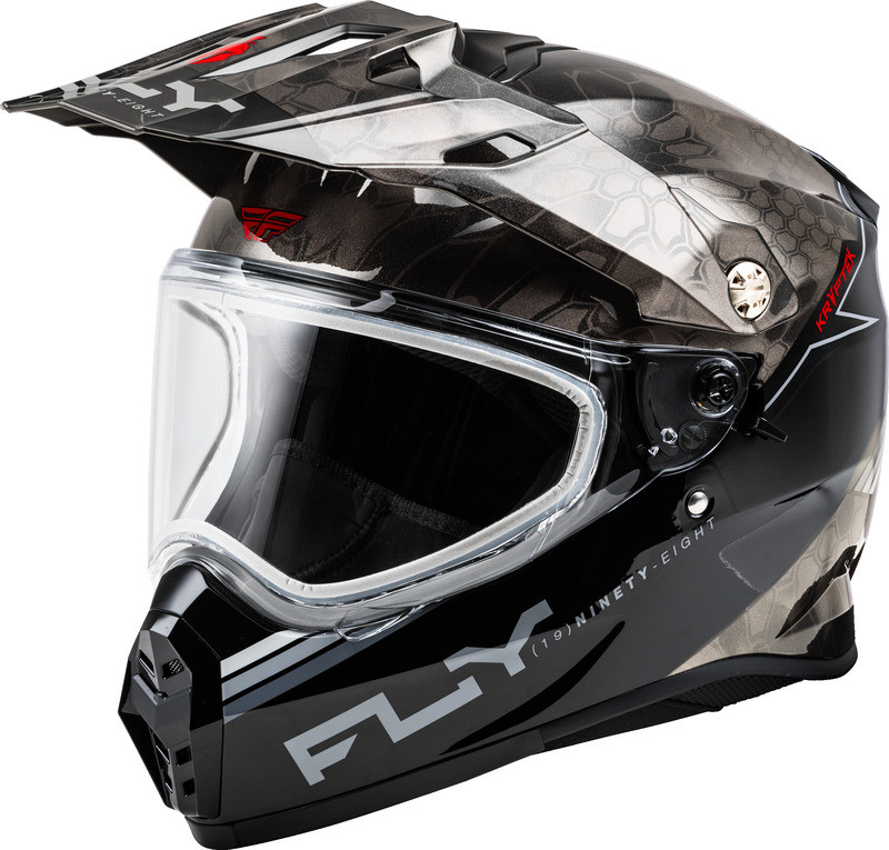 Fly Racing Trekker CW Conceal Black Grey White Dual Shield Helmet