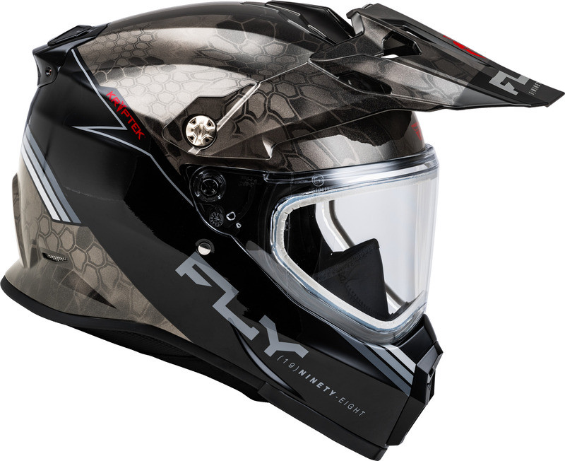 Fly Racing Trekker CW Conceal Black Grey White Dual Shield Helmet
