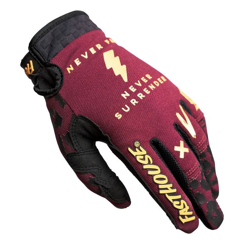 Fasthouse Womens Speed Style Gold Maroon Gloves