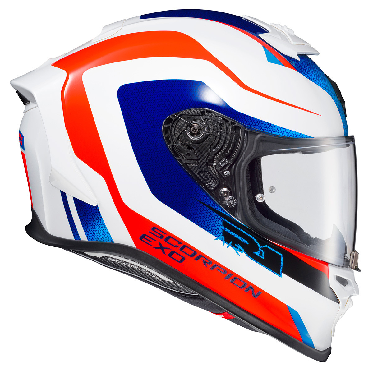 Scorpion EXO EXO-R1 Air Hive Red White Blue Helmet