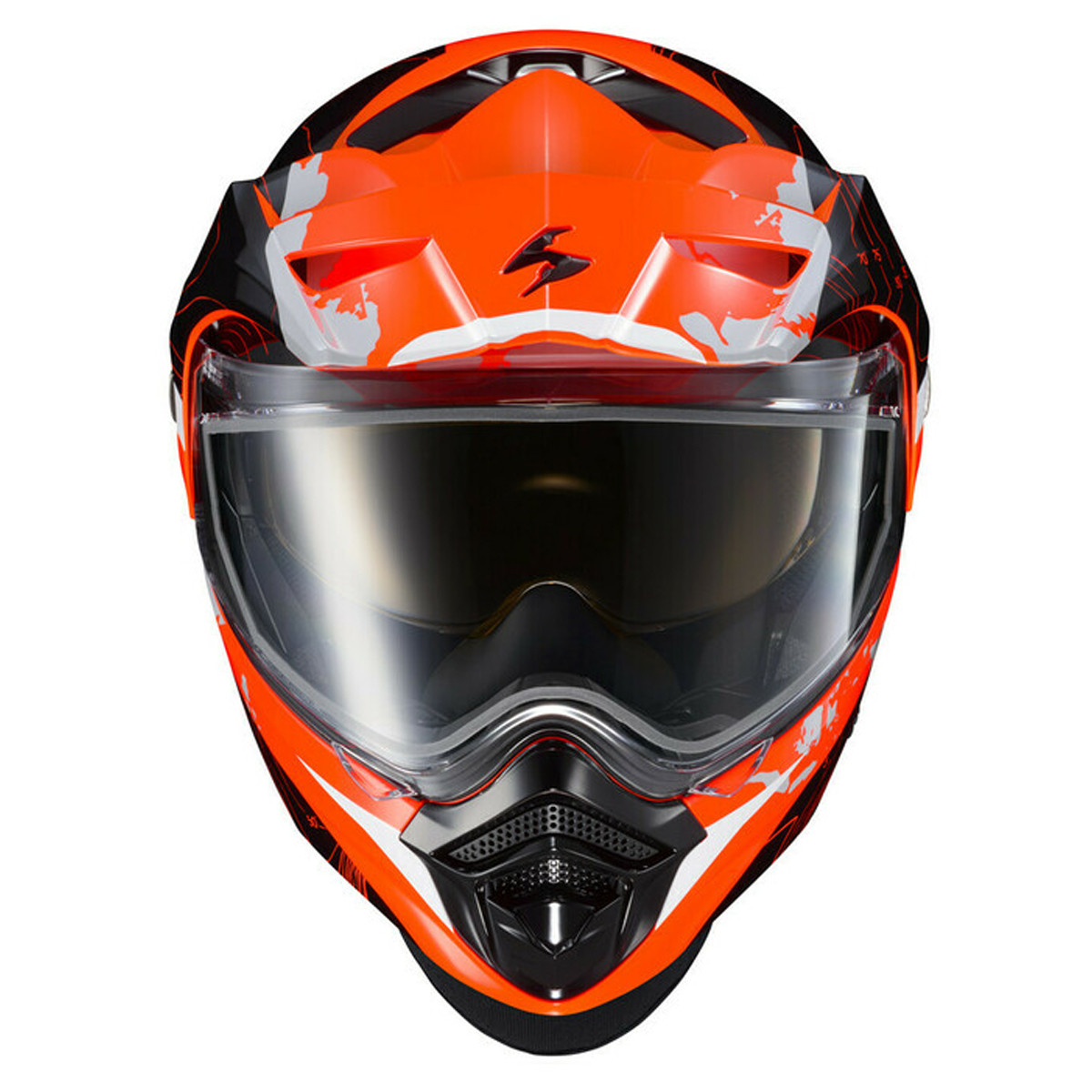 Scorpion EXO EXO-AT960 Topographic Hi-Viz Orange Dual Pane Helmet