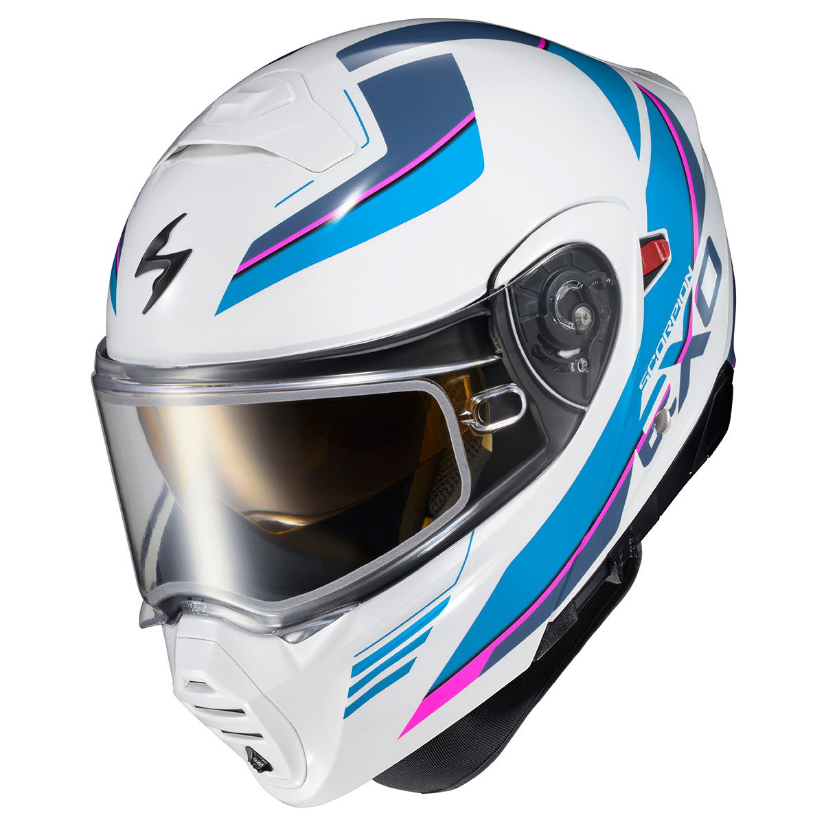 Scorpion EXO EXO-GT930 Modulus White Blue Dual Pane Helmet
