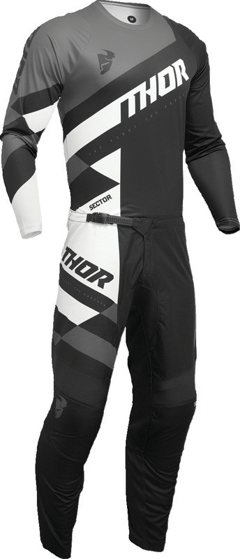 Thor Sector Checker Black Gray Jersey