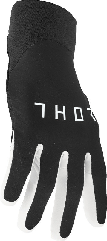 Thor Agile Solid Black White Gloves