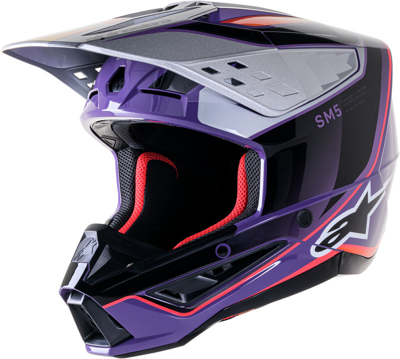 Alpinestars S-M5 Sail Violet Black Silver Glossy Helmet