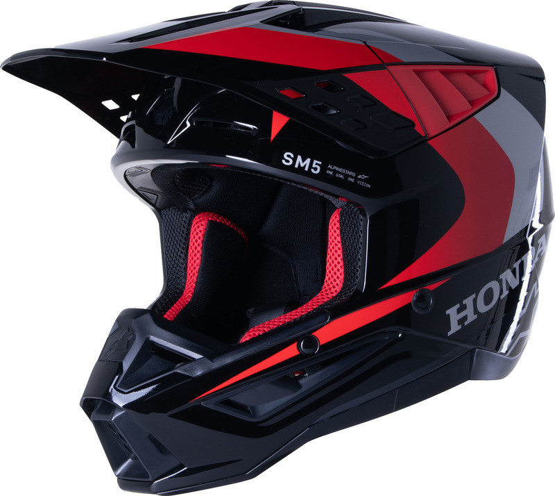 Alpinestars Honda S-M5 Black Red Glossy Helmet