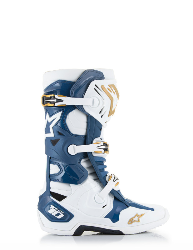 Alpinestars Tech 10 Le White Dark Blue Gold Boots