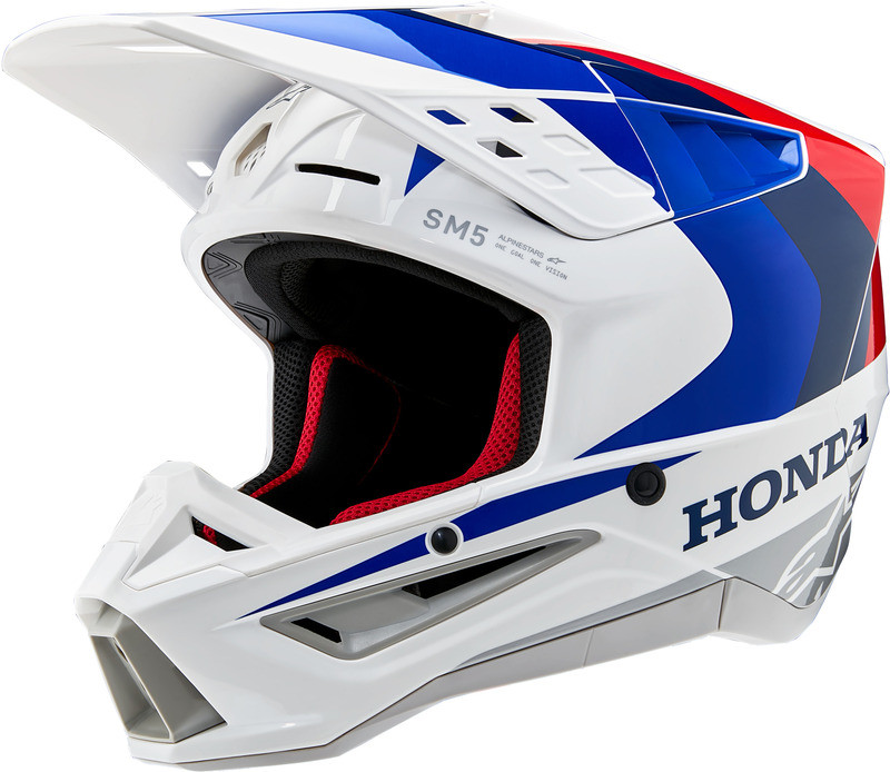 Alpinestars Honda S-M5 White Blue Red Glossy Helmet