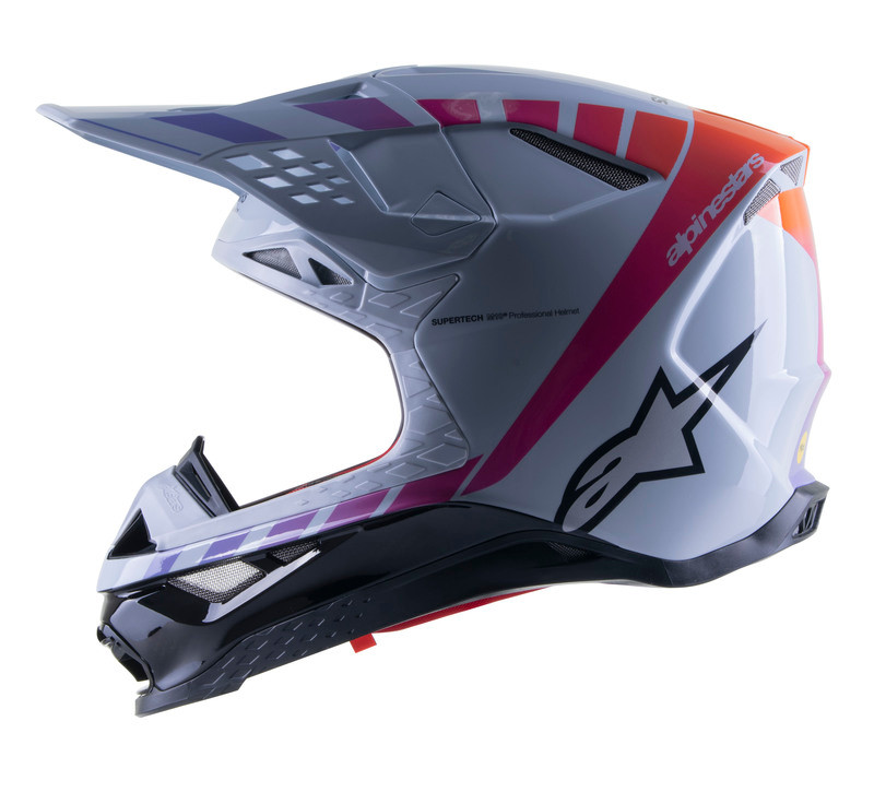 Alpinestars S-M10 Le Daytona 23 Grey Orange Fluo Rhodamine Helmet