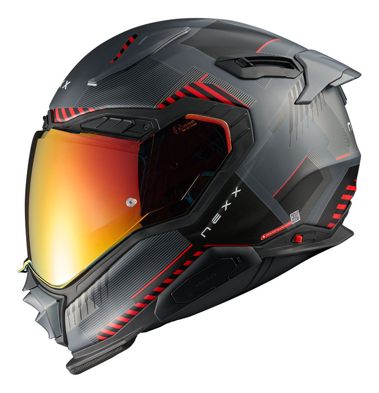 Nexx XWST3 Fluence Matte Grey Red Helmet