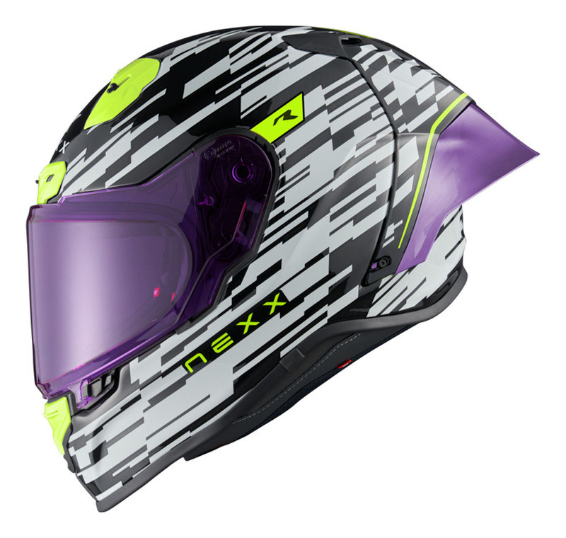 Nexx XR3R Glitch Racer White Neon Helmet