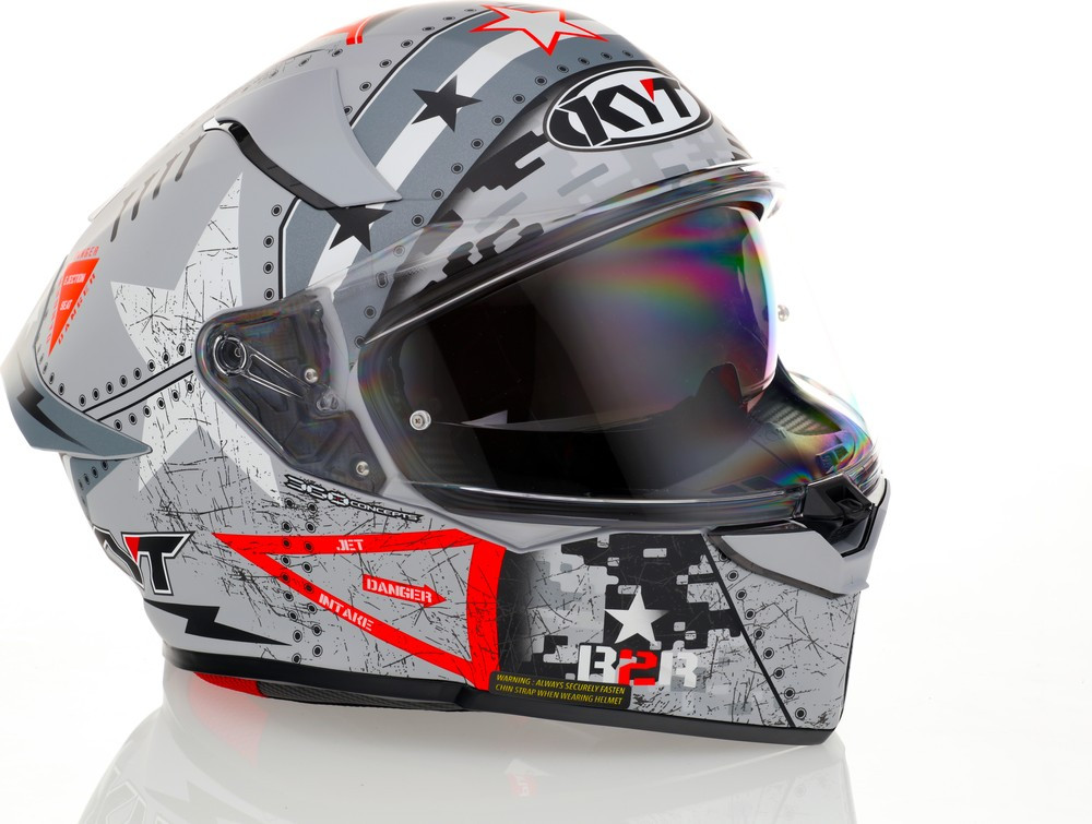 KYT R2R Assault Matte Silver Helmet