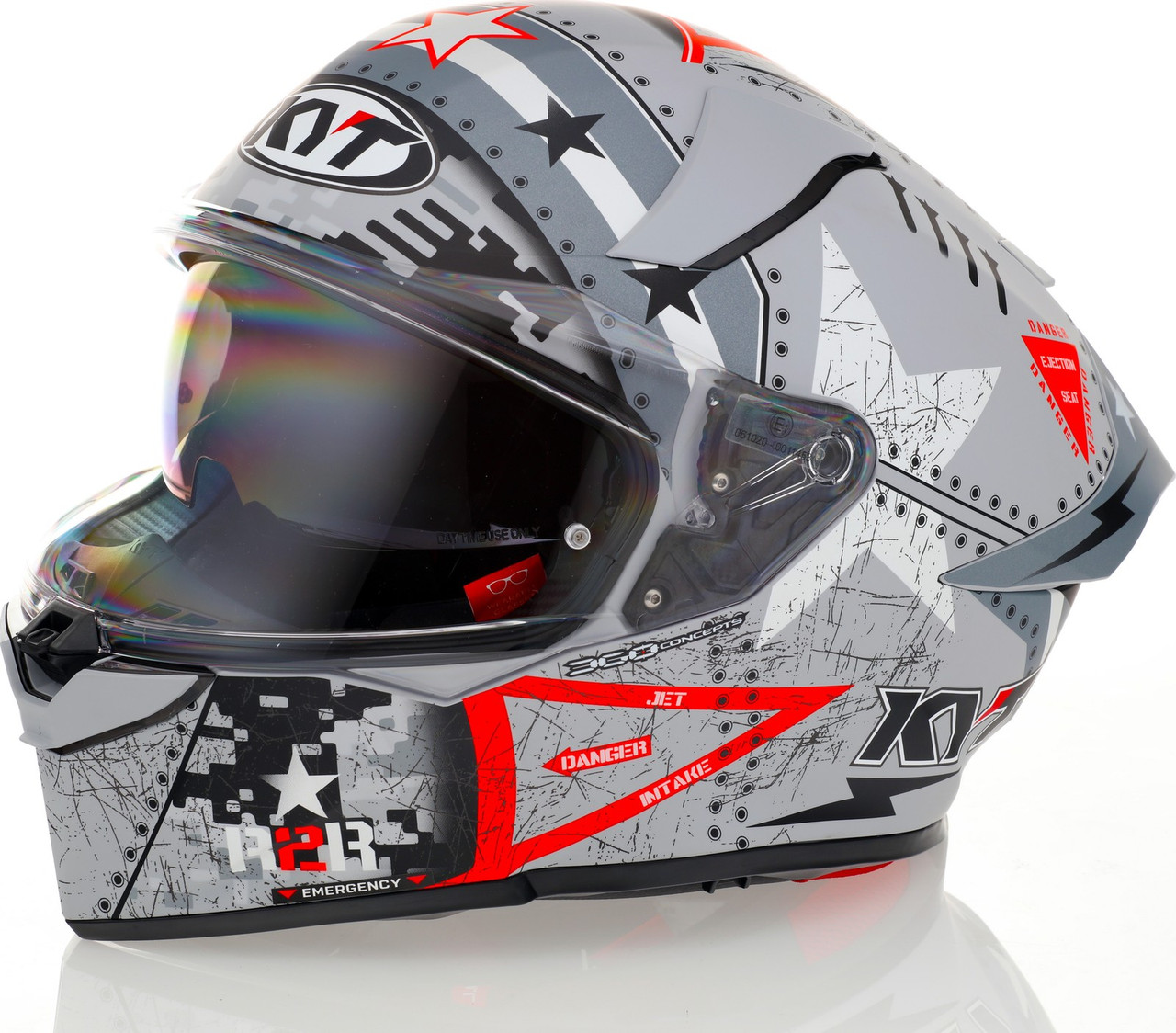 KYT R2R Assault Matte Silver Helmet