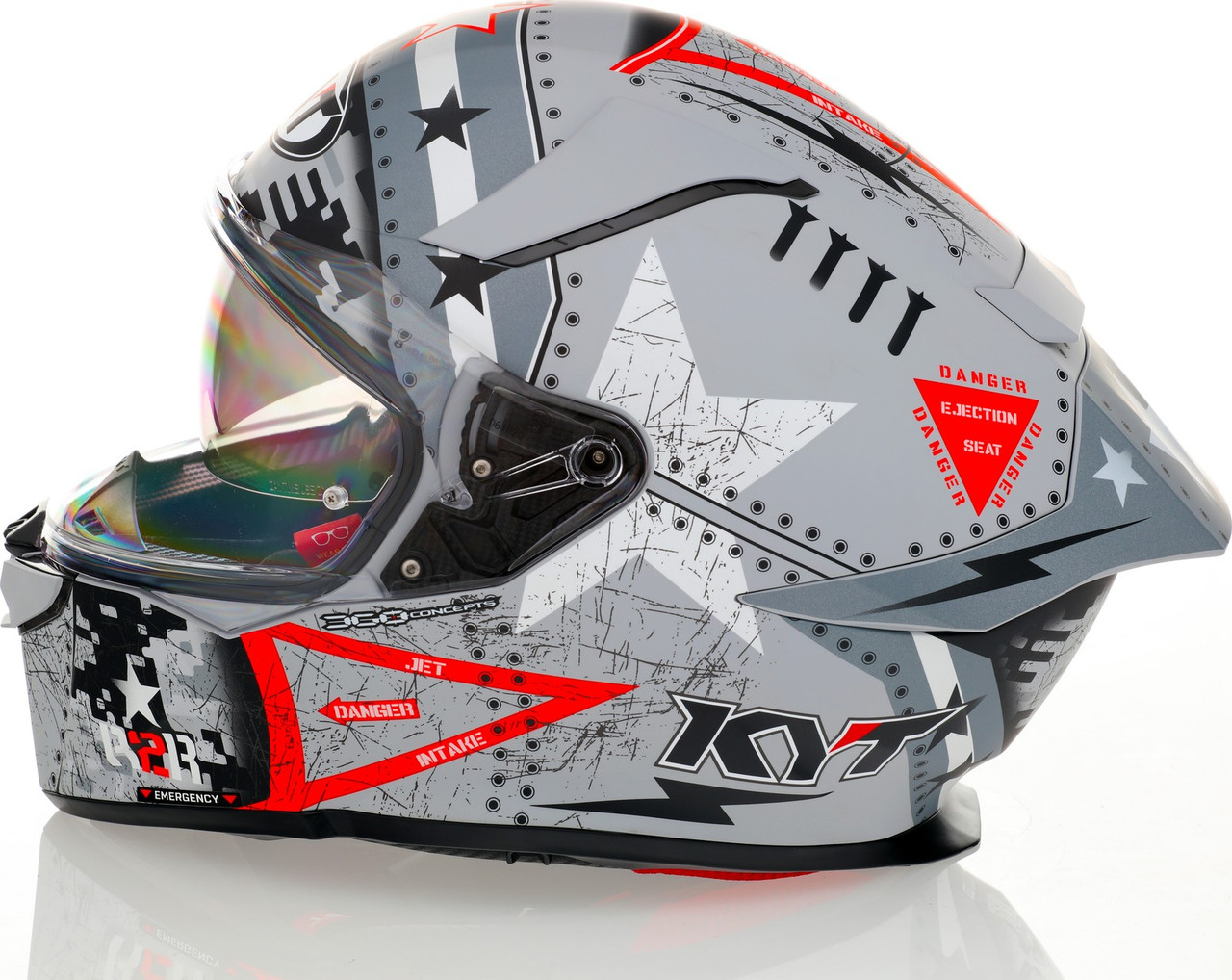 KYT R2R Assault Matte Silver Helmet