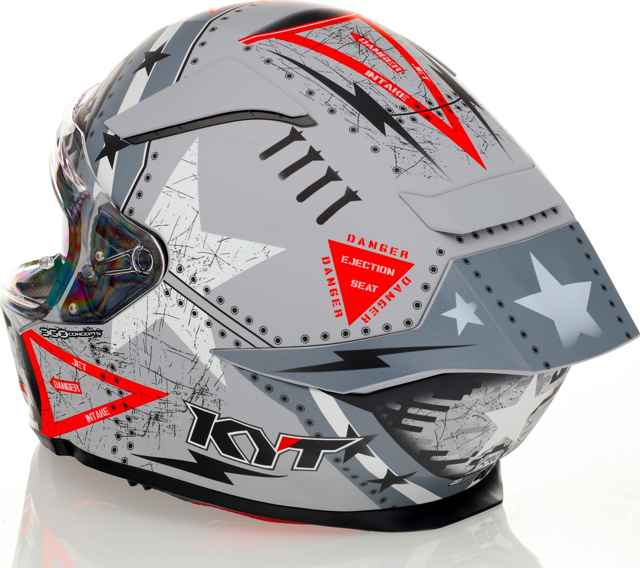 KYT R2R Assault Matte Silver Helmet