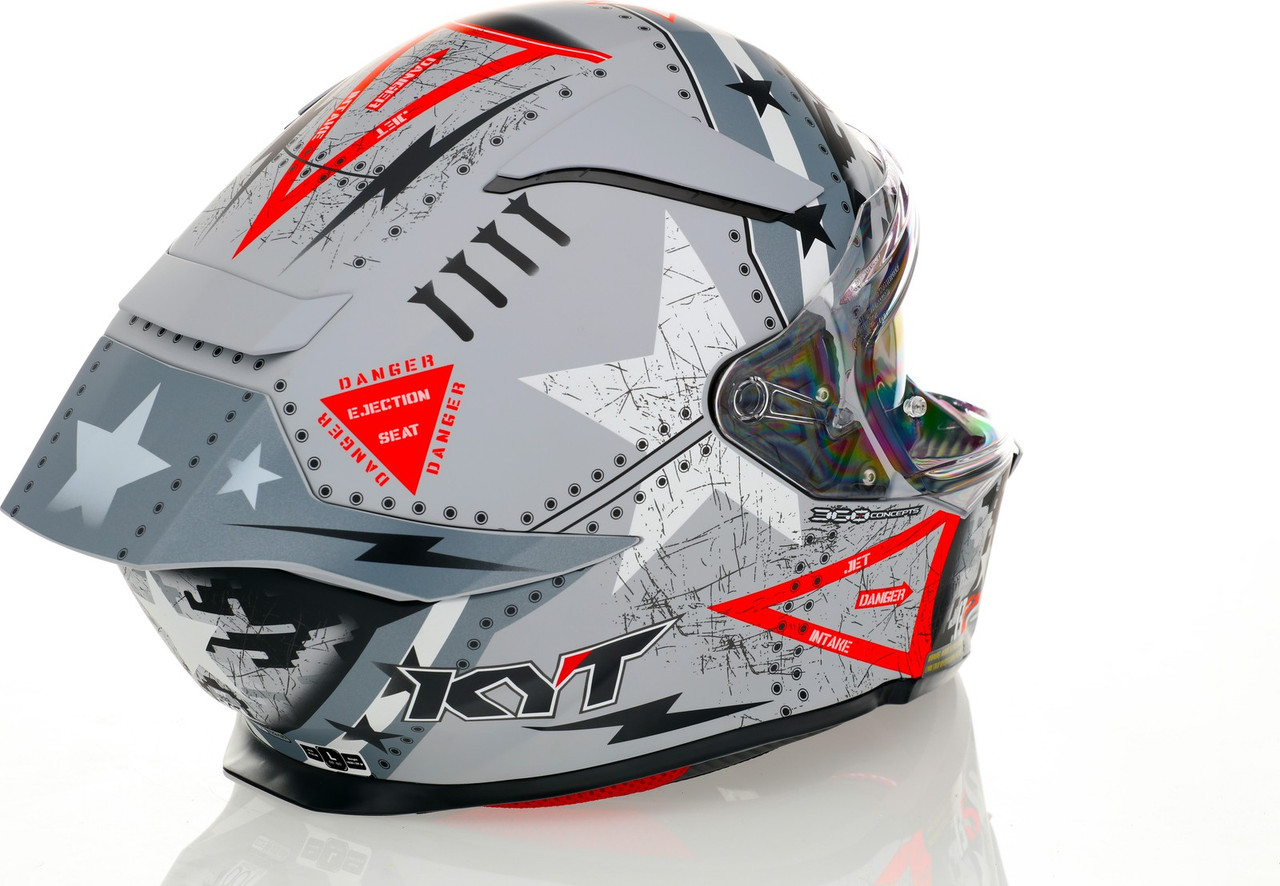 KYT R2R Assault Matte Silver Helmet